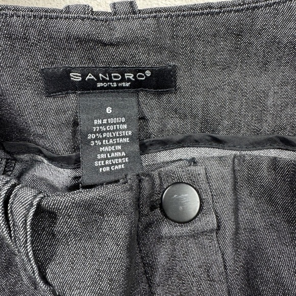 Sandro Sportswear Cotton Blend Stretch Jeans Wide Bootcut Leg Black Jeans Size 6 - Picture 14 of 14